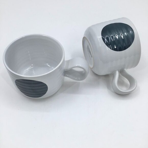 Crate&Barrel Other - Crate &Barrel Black Dot Cappucino Coffee Mugs Camilla Engdahl Swedish Minimalist